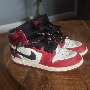 Nike Black, Red, and White High-Top Sneakers
